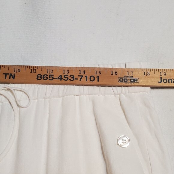 Elegant White Women's Linen Blend Pants With Pockets. Sz L - Picture 6 of 8